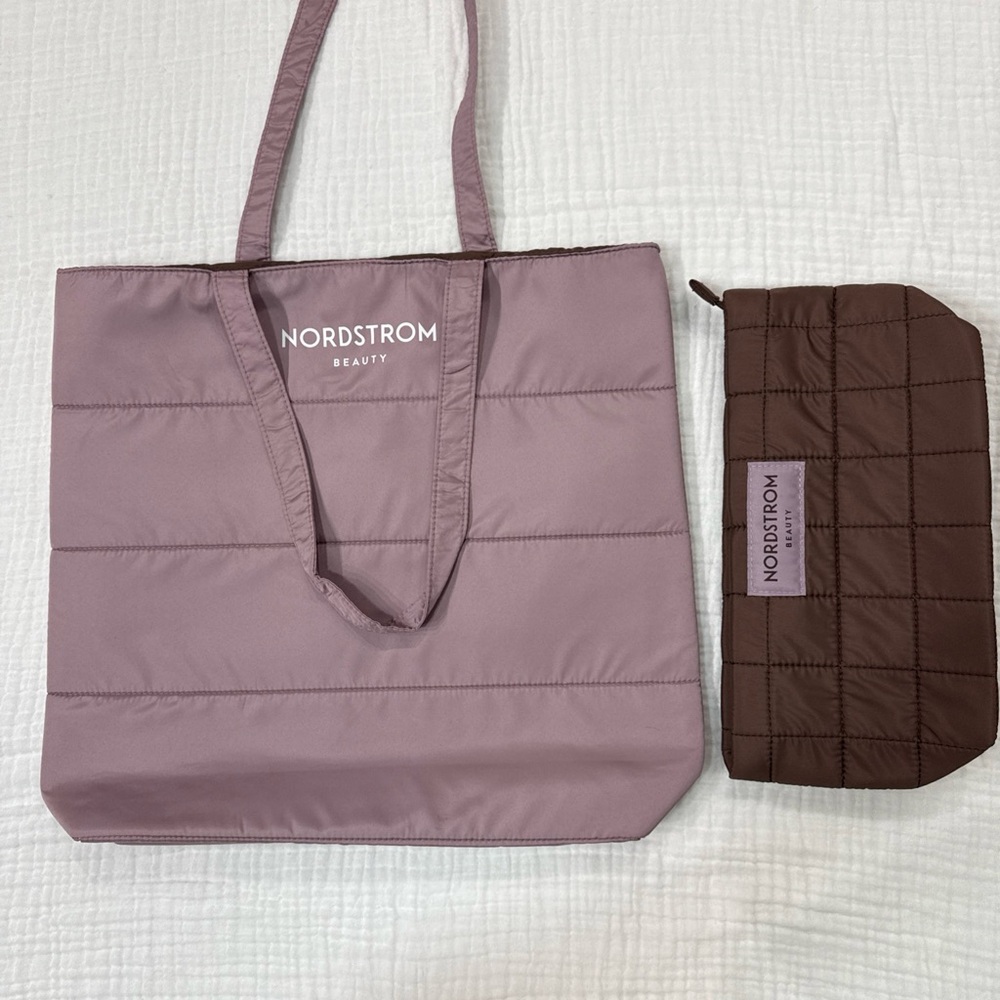 Mauve and Brown Tote Bag Set